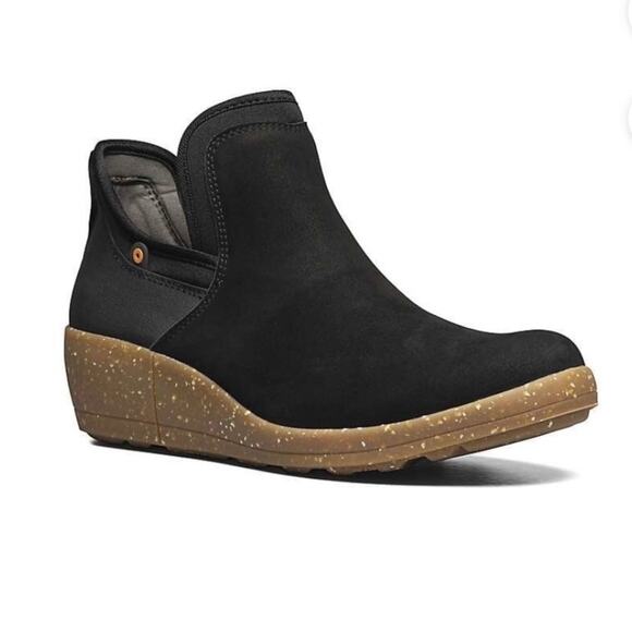 BOGS Women's Vista Wedge Leather Water Resistant Open Bootie Size 8 - Picture 1 of 9